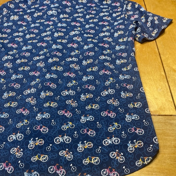 Johnston Murphy Button Down Performance Shirt Bicycle All Over Print Small - Picture 14 of 16